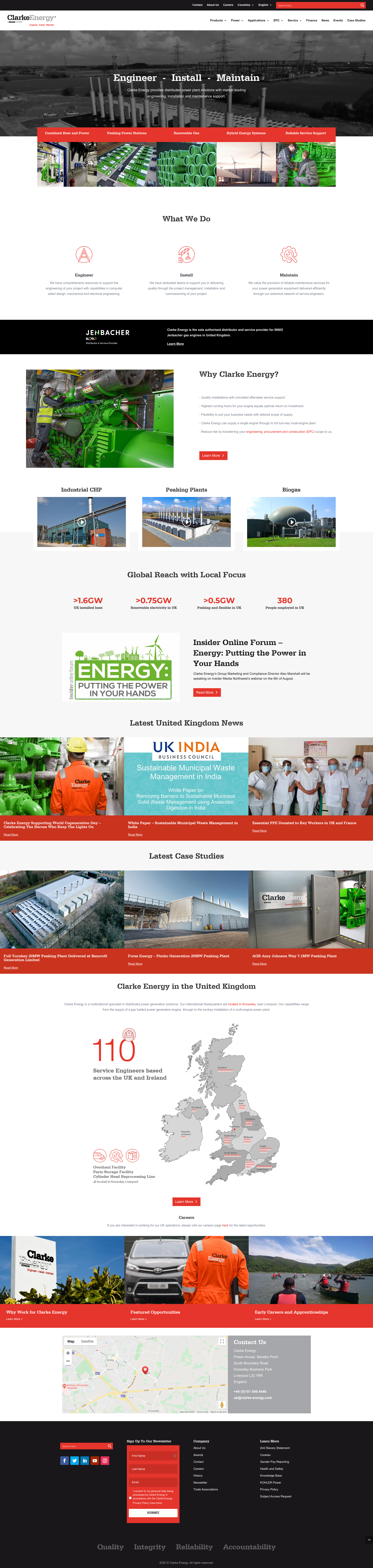 Clarke Energy website screenshot